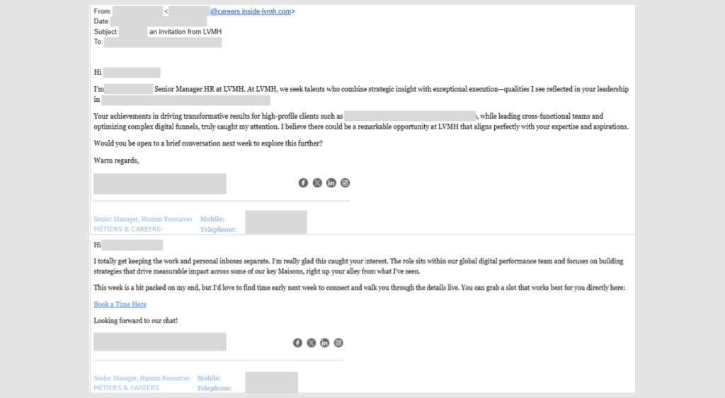 Calendly Phishing example from Push Security